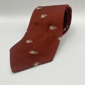 Vintage 60's 70's Wembley Tie Nautical Ship In Bottle Pattern Preppy Collegiate